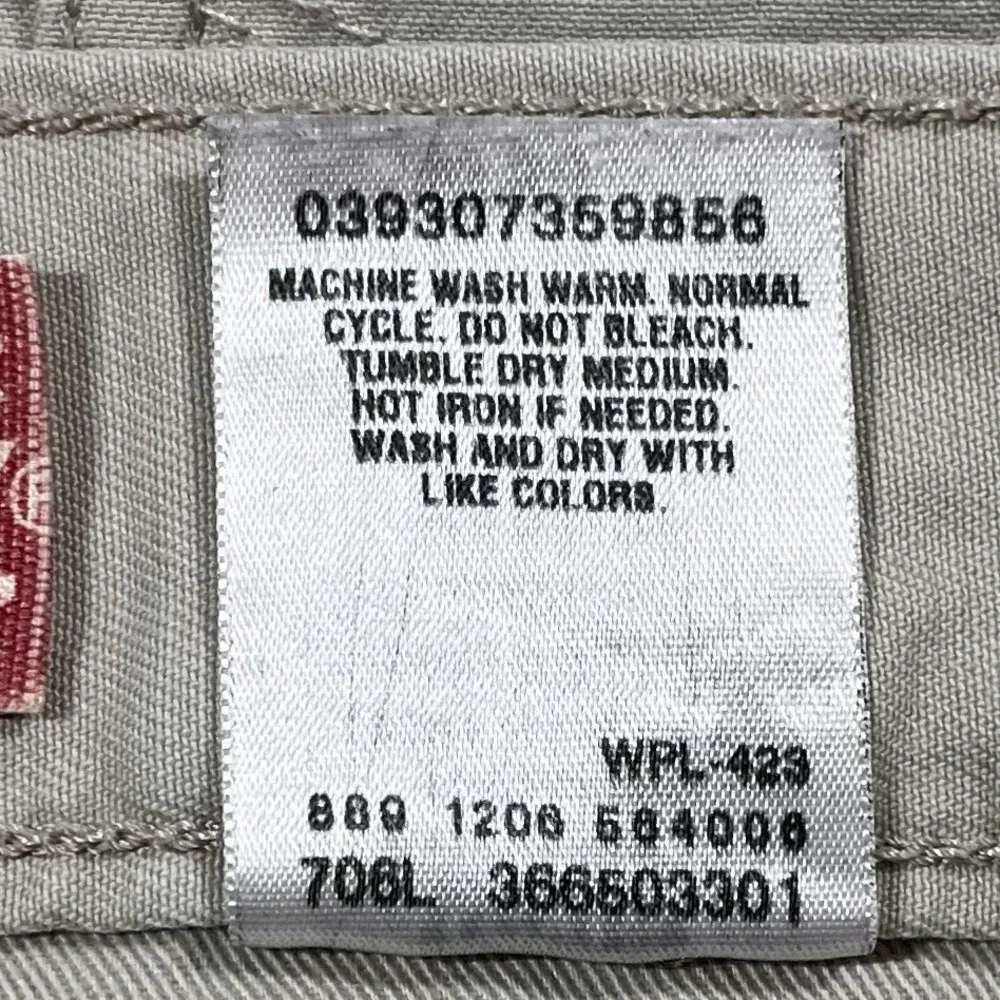 Vintage Levis Workwear Cargo Shorts Mens 33 (Fits 34x12) Khaki 100% Cotton Skate